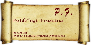 Polónyi Fruzsina névjegykártya